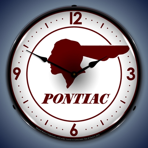 Pontiac Indian LED Backlit Clock