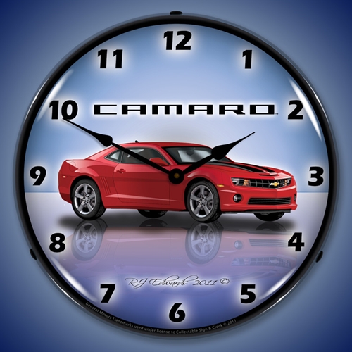 Camaro G5 Red Jewel LED Backlit Clock