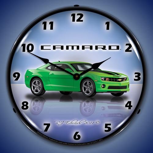 Camaro G5 Synergy Green LED Backlit Clock