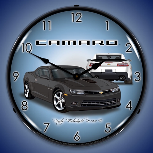 2014 SS Camaro Ashen Grey LED Backlit Clock