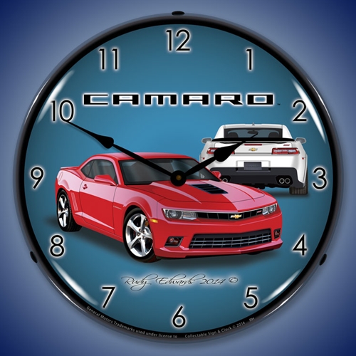 2014 SS Camaro Red Hot LED Backlit Clock