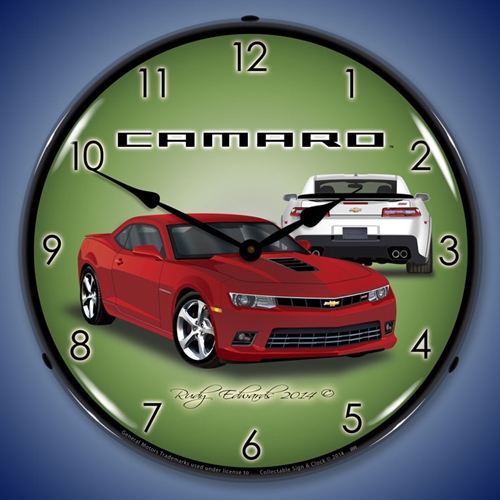 2014 SS Camaro Red Rock LED Backlit Clock