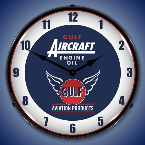 Gulf Aircraft Engine Oil LED Backlit Clock