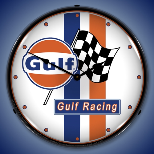 Gulf Racing LED Backlit Clock