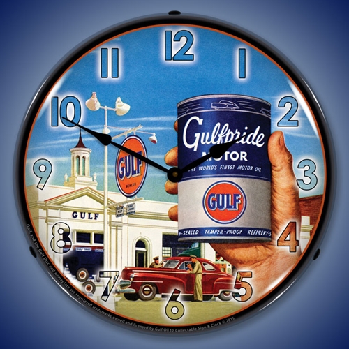 Gulfpride Motor Oil LED Backlit Clock