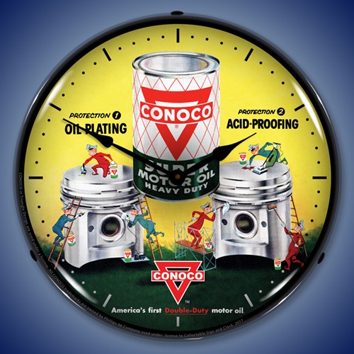 Conoco Motor Oil LED Backlit Clock