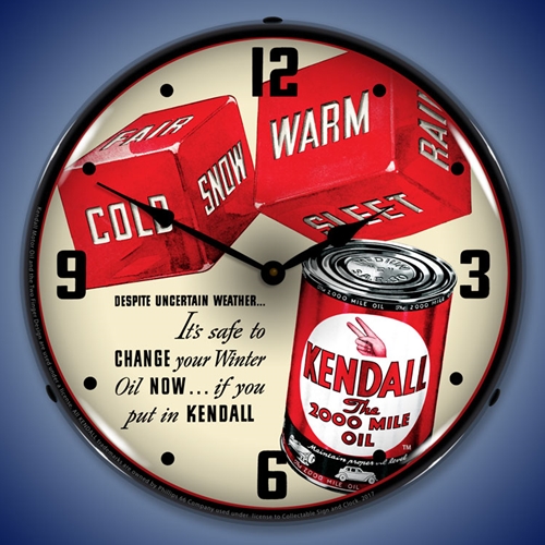 Kendall Motor Oil 2 LED Backlit Clock