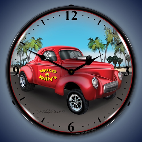Willys Gasser LED Backlit Clock