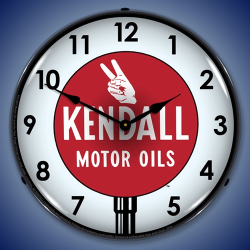 Kendall Motor Oil 3 LED Backlit Garage Clock