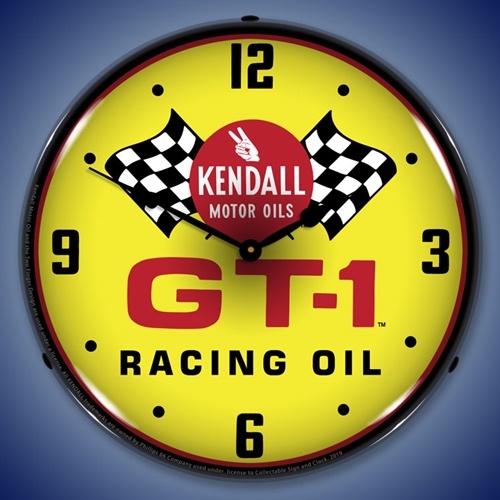 Kendall  GT-1 Racing Motor Oil LED Backlit Clock