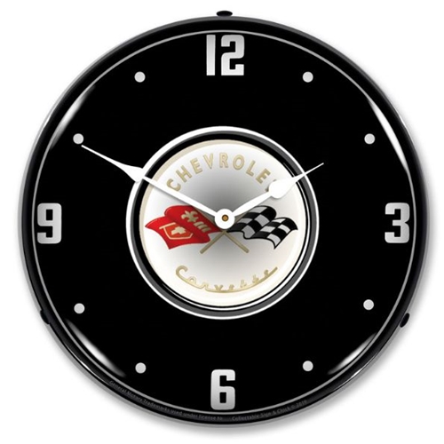 C1 Corvette Black Tie LED Backlit Clock