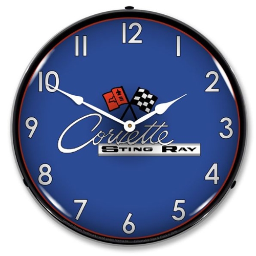 C2 Corvette Sting Ray  LED Backlit Clock