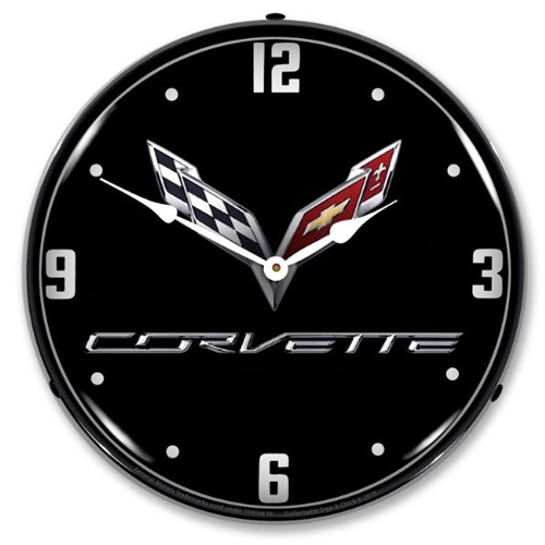 C7 Corvette Black Tie LED Backlit Clock