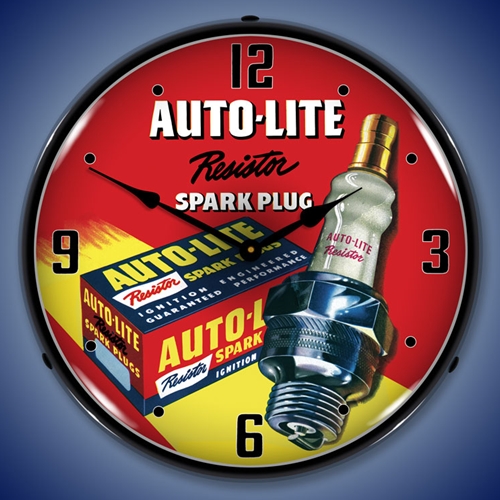 Autolite Resistor Spark Plugs LED Backlit Clock