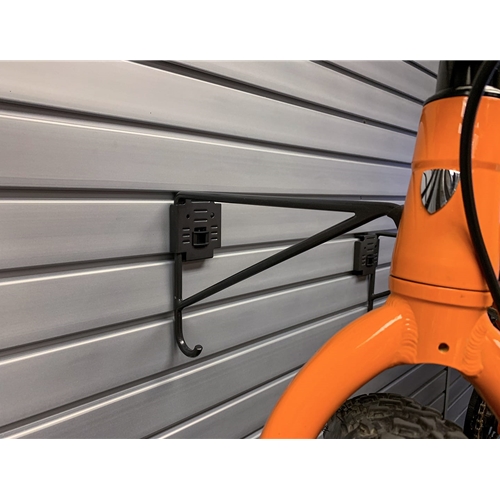 Slatwall horizontal clearance bike rack