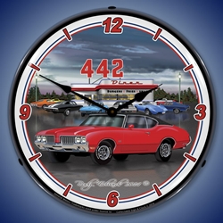 1970 442 Oldsmobile LED Backlit Clock