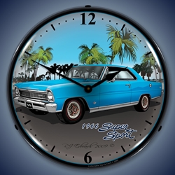 1966 Nova (blue) LED Backlit Clock