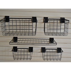 Hold It Storage Shelf and Basket 5 pcs Kit for Slatwall Organization