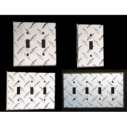 Diamond Plate Toggle Switch Cover - Wall Plate